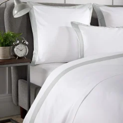 400 Thread Count Banded Square Pillowcase Silver