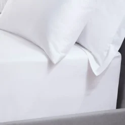 250 Thread Count Cotton Percale Fitted Sheet White
