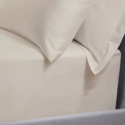 250 Thread Count Cotton Percale Fitted Sheet Cream