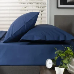 200 Thread Count Cotton Percale Fitted Sheet Navy