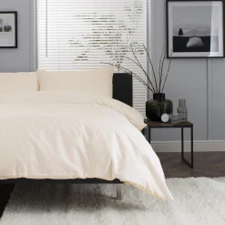 Fashion THE LYNDON COMPANY 200 Thread Count Cotton Percale Duvet Set Ecru