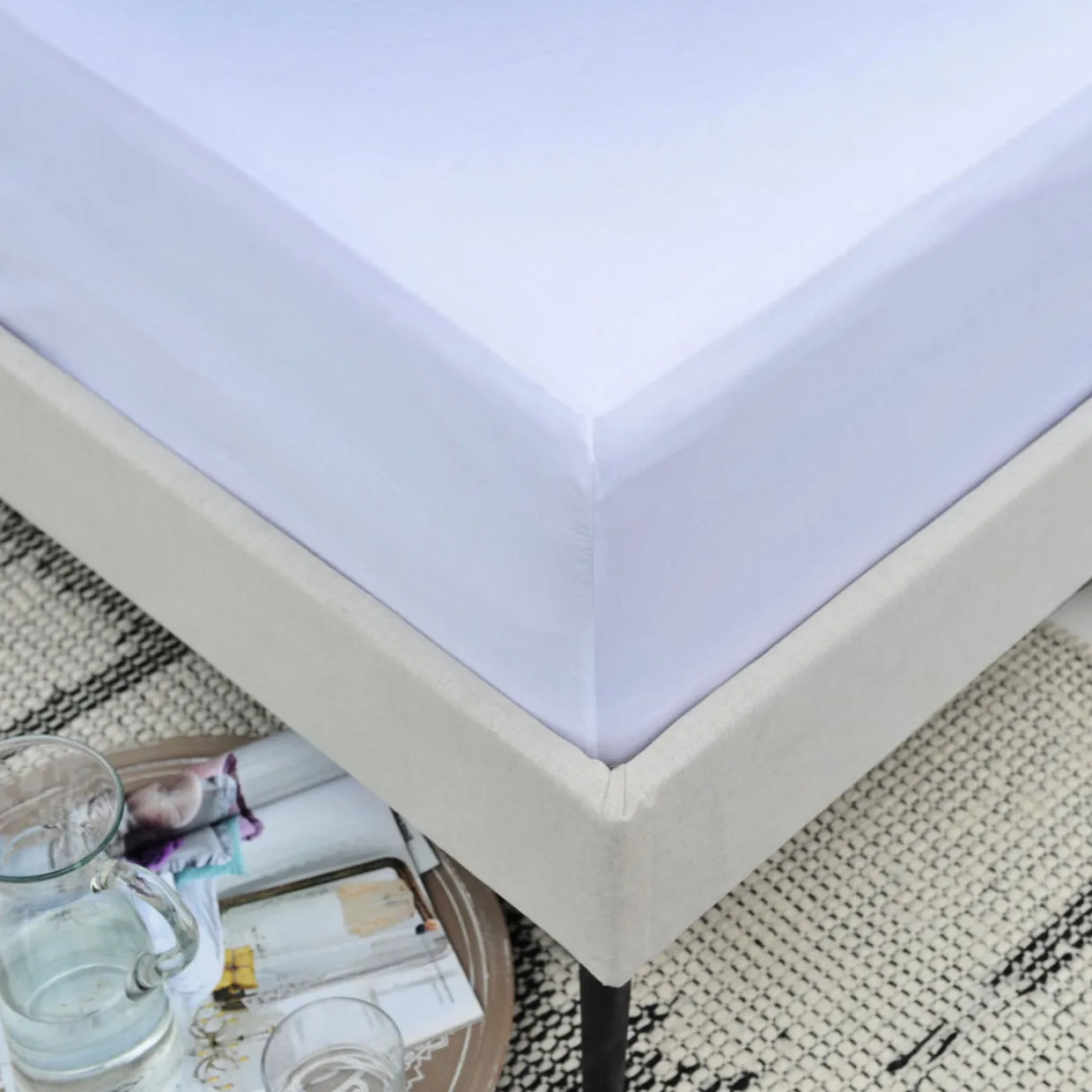 200 Thread Count Cotton Percale Fitted Duck White