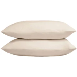 500 Thread Count Cotton Sateen Housewife Pillowcase Pair Cream