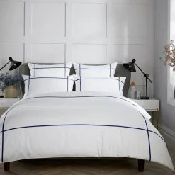 400 Thread Count Criss Cross Duvet Set Navy