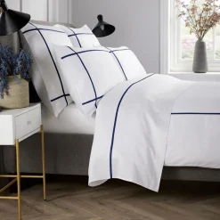 400 Thread Count Criss Cross Duvet Set Navy