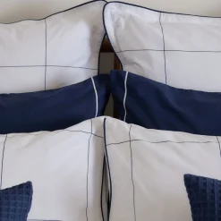 300 Thread Count Navy Windowpane Duvet Set