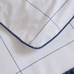 300 Thread Count Navy Windowpane Duvet Set