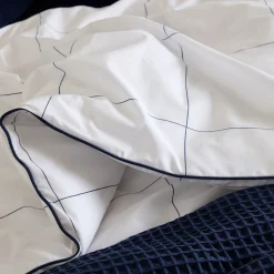 300 Thread Count Navy Windowpane Duvet Set