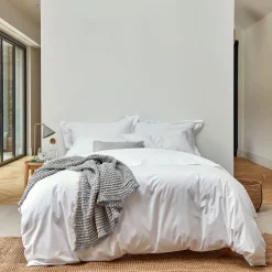 200 Thread Count Organic Percale Duvet Set White