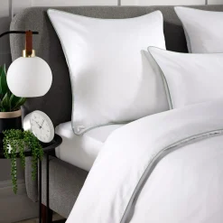 Best KARLA BREE 400 Thread Count Piped Square Pillowcase Sage