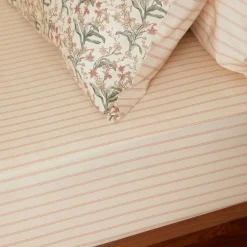 Discount FOXFORD 180 Thread Count Romantic Stripe Fitted Sheet