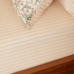 Discount FOXFORD 180 Thread Count Romantic Stripe Fitted Sheet