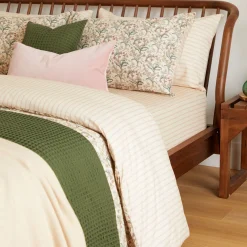 Discount FOXFORD 180 Thread Count Romantic Stripe Fitted Sheet