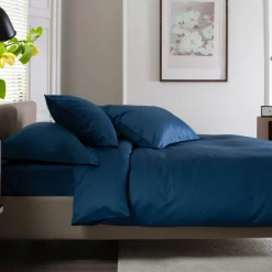 Online THE LYNDON COMPANY 400 Thread Count Sateen Duvet Set Navy