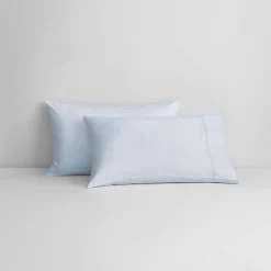 1000 Thread Count Standard Pillowcase Pair Soft Blue