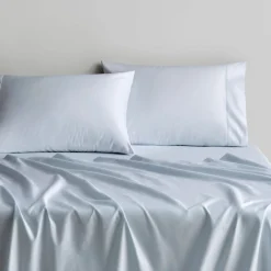 1000 Thread Count Standard Pillowcase Pair Soft Blue