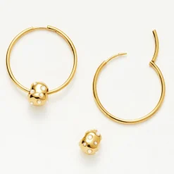 Abacus Nugget Charm Medium Hoop Earrings