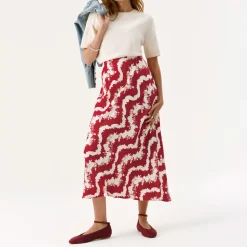 Abstract Floral Wave Skirt