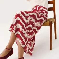 Abstract Floral Wave Skirt