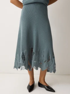 Abstract Lace Knit Skirt