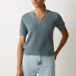 Abstract Lace Knit Sweater