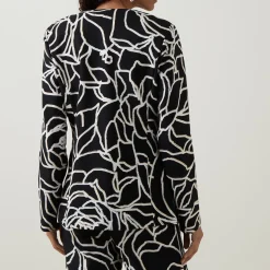 Abstract Patterned Single-Breasted Blazer