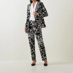 Abstract Patterned Single-Breasted Blazer