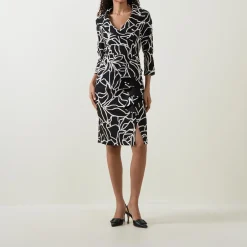Abstract Patterned Wrap Dress