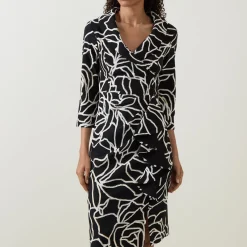 Abstract Patterned Wrap Dress