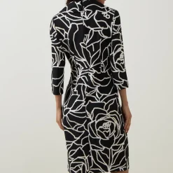 Abstract Patterned Wrap Dress