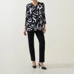 New JOSEPH RIBKOFF Abstract Print Blouse