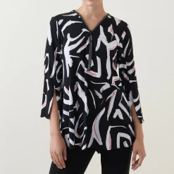 New JOSEPH RIBKOFF Abstract Print Blouse