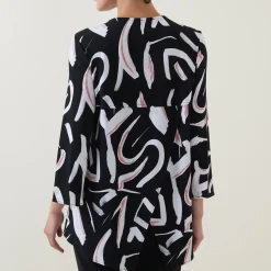 New JOSEPH RIBKOFF Abstract Print Blouse