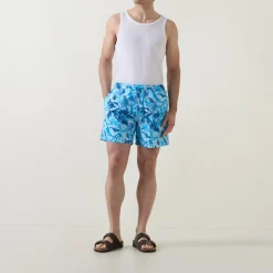 Abstract Print Drawstring Swim Shorts