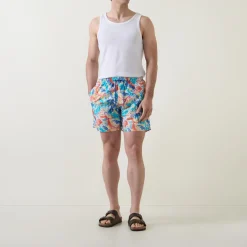 Abstract Print Drawstring Swim Shorts