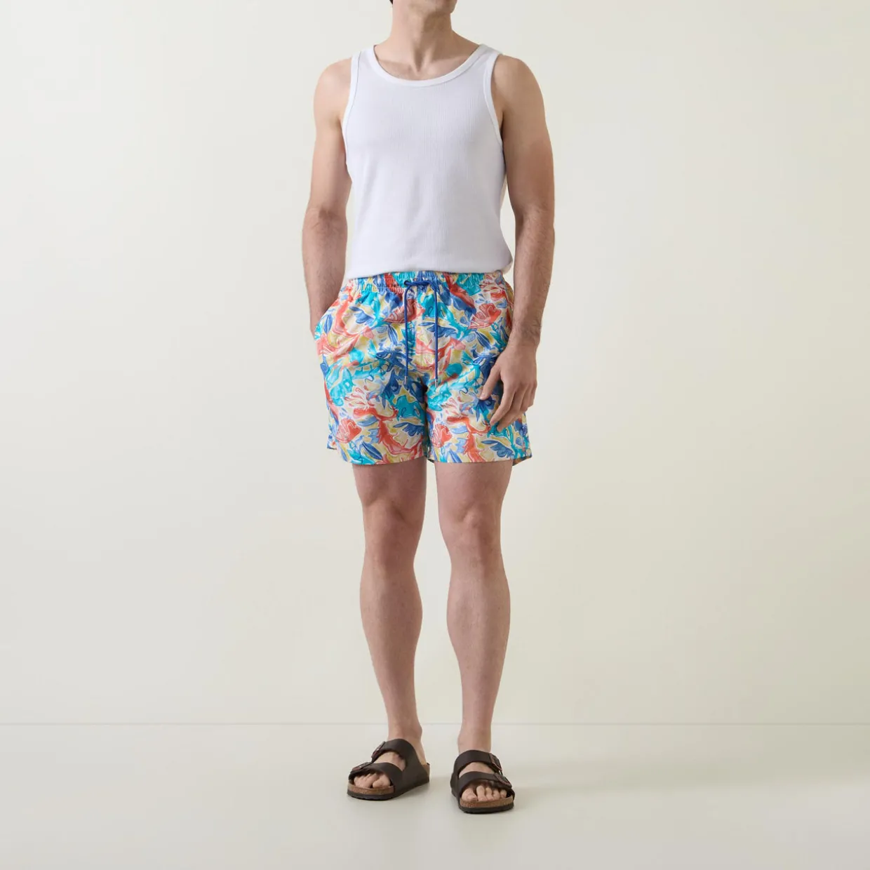 Abstract Print Drawstring Swim Shorts