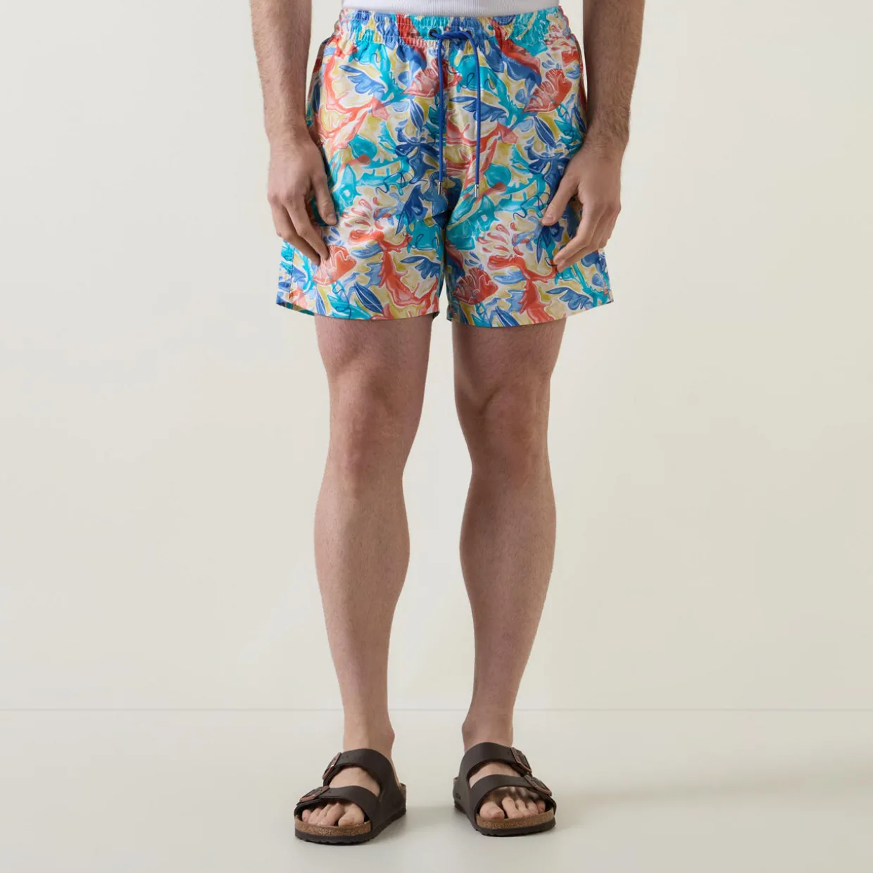 Abstract Print Drawstring Swim Shorts