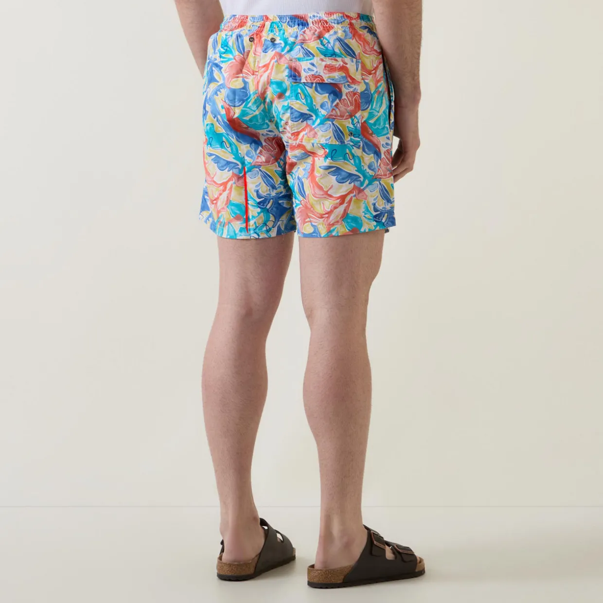 Abstract Print Drawstring Swim Shorts