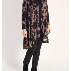 Clearance CHESCA Abstract Print Longline Cardigan