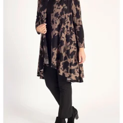Clearance CHESCA Abstract Print Longline Cardigan