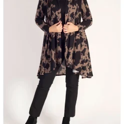 Clearance CHESCA Abstract Print Longline Cardigan