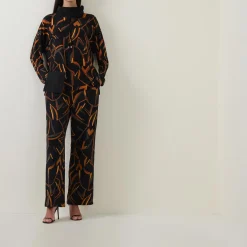 Clearance JOSEPH RIBKOFF Abstract Print Straight Leg Trousers