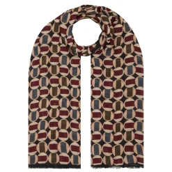 Abstract Printed Frayed Scarf