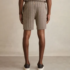 Hot REISS Abstract Stripe Drawstring Shorts