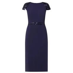 Adeline Sequin-Sleeve Pencil Dress