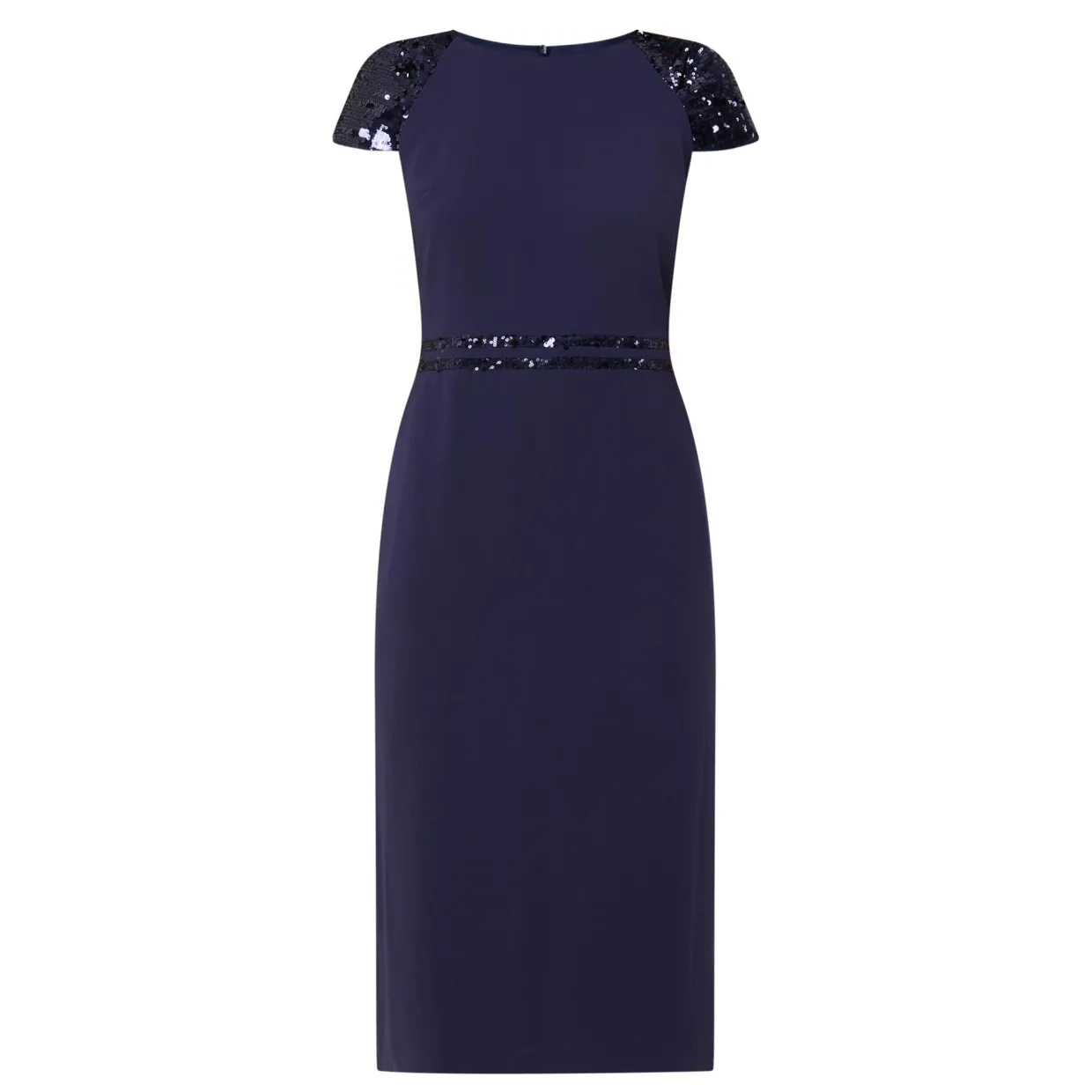 Adeline Sequin-Sleeve Pencil Dress