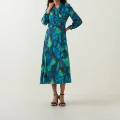 Clearance CAROLINE KILKENNY Agnes Printed Wrap Dress