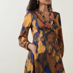 Agnes Printed Wrap Dress