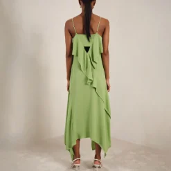 Best REISS Alba Ruffle Detail Flared Dress