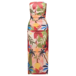 Alex Floral Ruched Off The Shoulder Dress